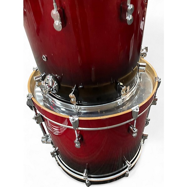 Used PDP by DW 4 Piece Concept Series with Added 16x16 Birch sparkle red Drum Kit