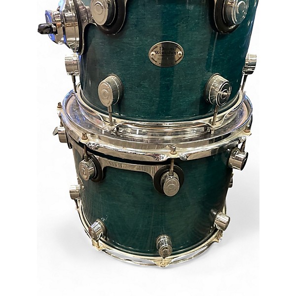 Used 2001 DW 4 Piece Workshop Series aqua blue stain Drum Kit
