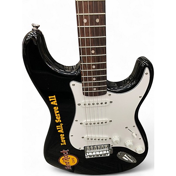 Used Squier Affinity Stratocaster HARD ROCK CAFE BLACK Solid Body Electric Guitar