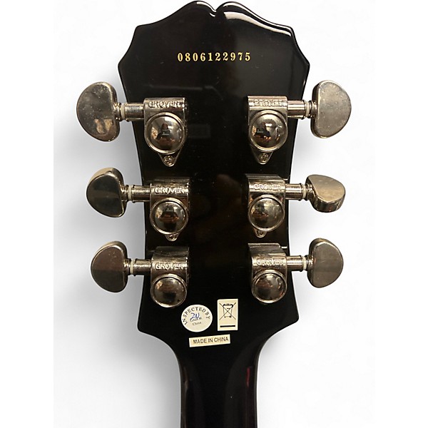 Used 2008 Epiphone Les Paul Standard Black Solid Body Electric Guitar