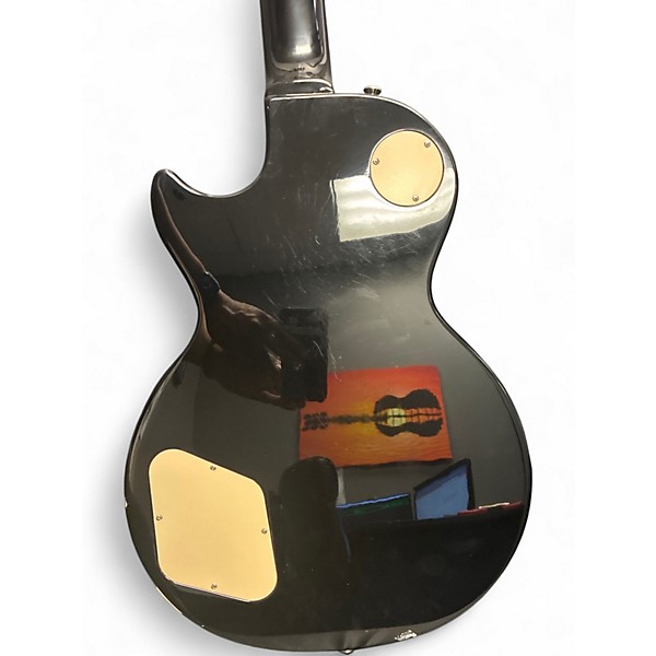 Used 2008 Epiphone Les Paul Standard Black Solid Body Electric Guitar