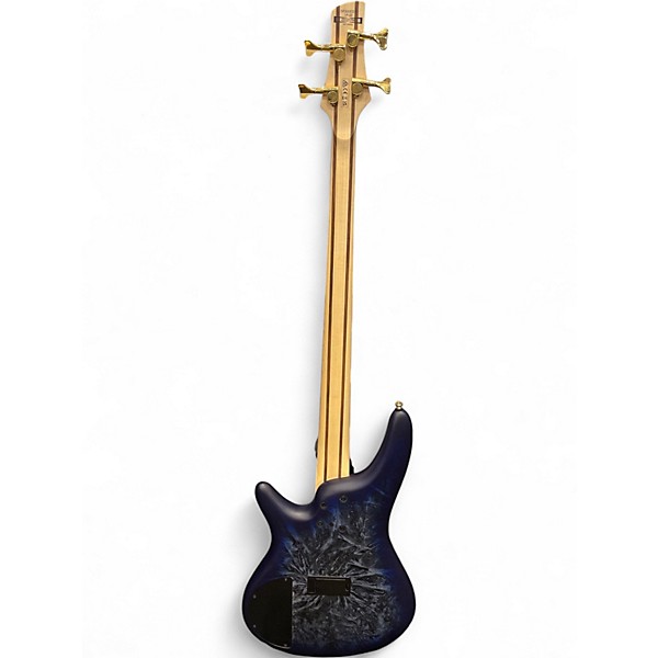 Used Ibanez SR300EDX Blue Ghost Flames Electric Bass Guitar