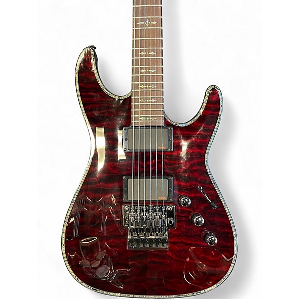 Used Schecter Guitar Research Hellraiser C1 Floyd Rose Black Cherry Solid Body Electric Guitar