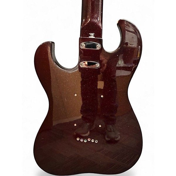 Used Silvertone 1449  RED SILVER FLAKE Hollow Body Electric Guitar