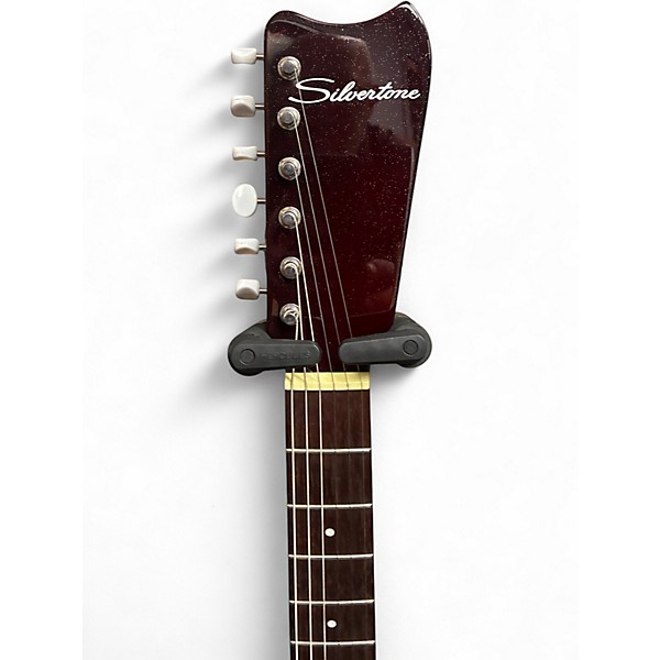Used Silvertone 1449  RED SILVER FLAKE Hollow Body Electric Guitar