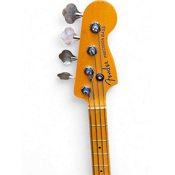 Used Fender American Ultra Precision Bass Arctic Pearl Electric Bass Guitar