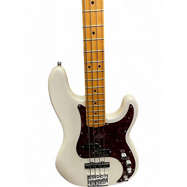 Used Fender American Ultra Precision Bass Arctic Pearl Electric Bass Guitar