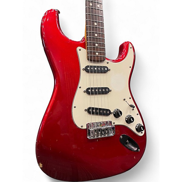Used Fender Standard Stratocaster Candy Apple Red Metallic Solid Body Electric Guitar
