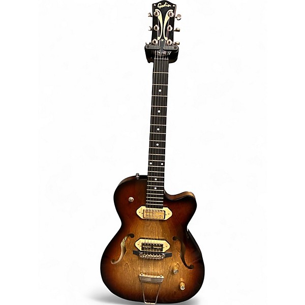 Used 2024 Godin 5TH AVENUE THIN LINE GOLD FOIL VINTAGE BURST Hollow Body Electric Guitar