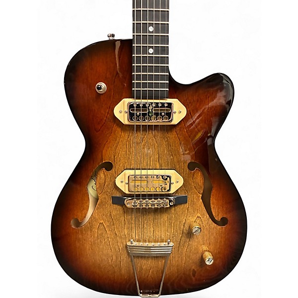 Used 2024 Godin 5TH AVENUE THIN LINE GOLD FOIL VINTAGE BURST Hollow Body Electric Guitar