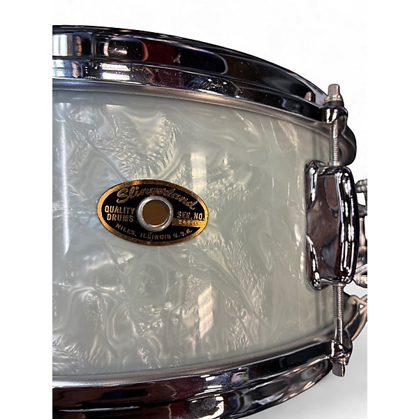 Used Slingerland 14X5.5 DELUXE STUDENT SNARE WHITE MARINE PEARL Drum