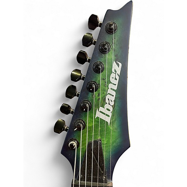 Used Ibanez RGDIX7MPB Surreal Blue Burst Green Solid Body Electric Guitar