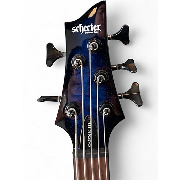 Used Schecter Guitar Research DIAMOND SERIES OMEN ELITE BLUE-BLACK BURST Electric Bass Guitar