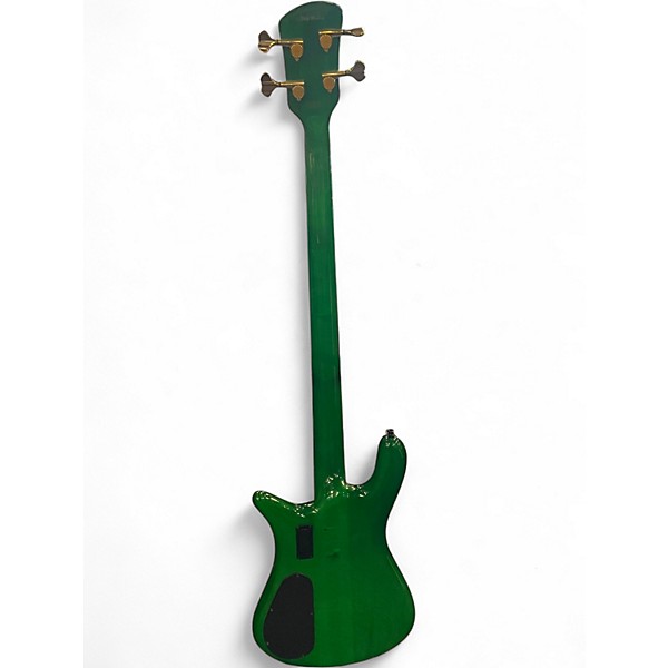 Used Spector Euro4 LX DW TRANS GREEN QUILT Electric Bass Guitar