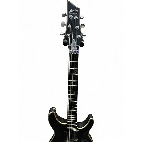 Used Schecter Guitar Research Damien Platinum Black Solid Body Electric Guitar