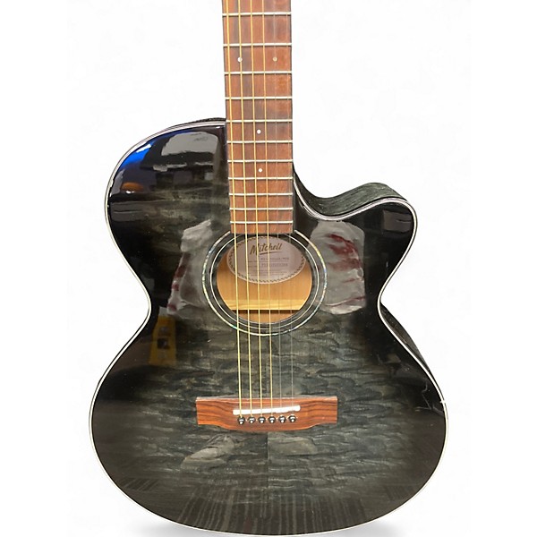 Used Mitchell MX430QAB Trans Black Acoustic Electric Guitar