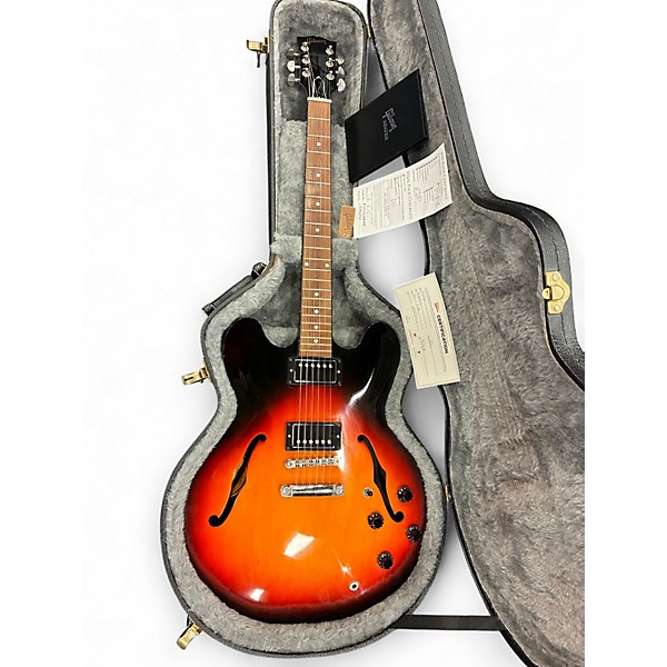 Used 2016 Gibson Memphis ES-335 Studio Ginger Burst Hollow Body Electric Guitar