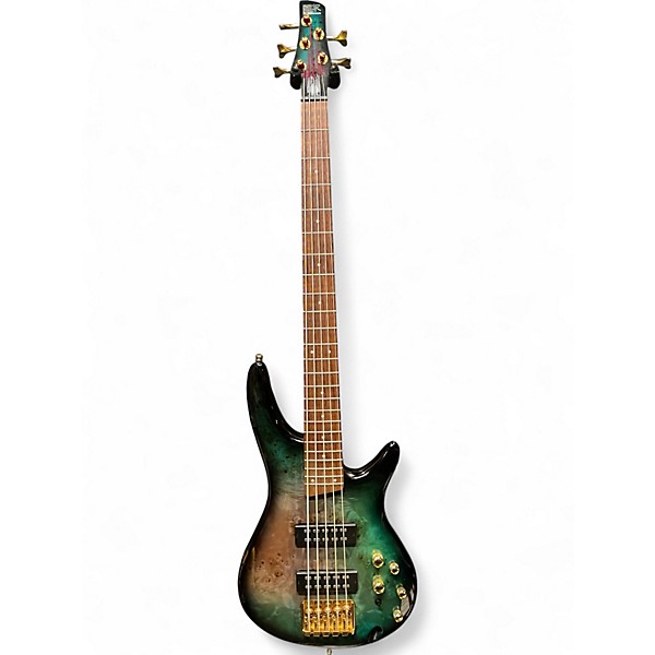 Used Ibanez SR405EPBDX 5 String Tropical Seafloor Burst Electric Bass Guitar