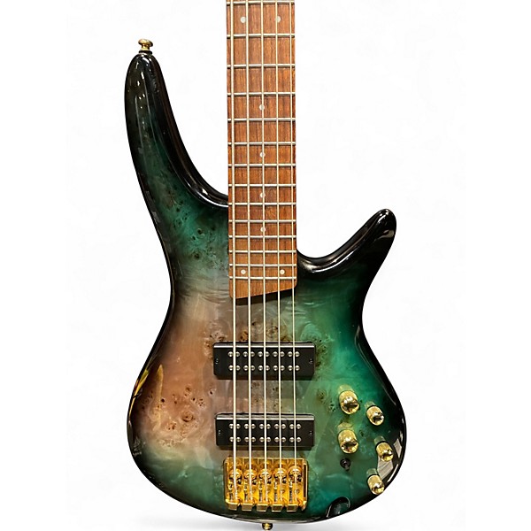 Used Ibanez SR405EPBDX 5 String Tropical Seafloor Burst Electric Bass Guitar
