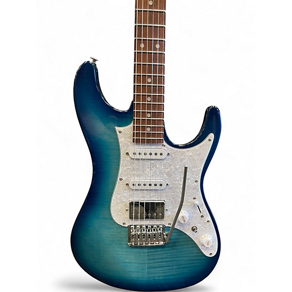 Used Ibanez AZ22S1F Standard Transparent Turquoise Burst  Solid Body Electric Guitar
