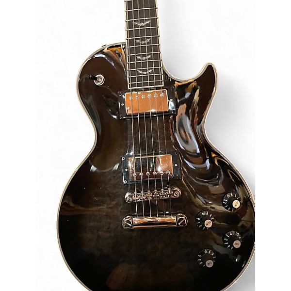 Used Epiphone Les Paul Custom Trans Ebony Burst Solid Body Electric Guitar