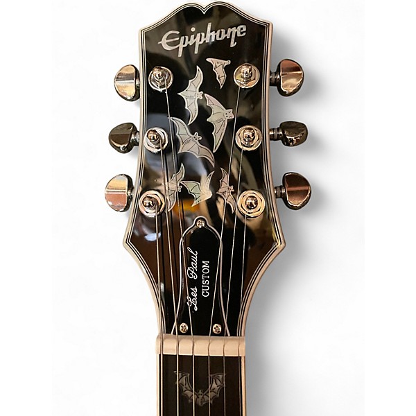 Used Epiphone Les Paul Custom Trans Ebony Burst Solid Body Electric Guitar