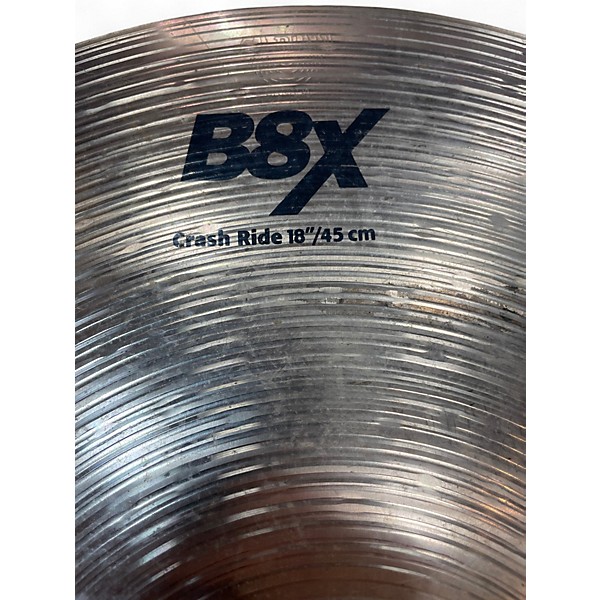 Used SABIAN 18in B8X CRASH RIDE Cymbal
