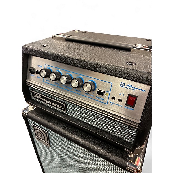Used Ampeg Micro-VR Bass Amp Head and SVT210AV Bass Speaker Cabinet Sta Bass Stack
