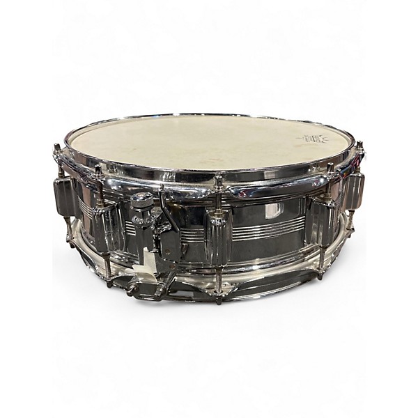 Used Rogers 14in 5 Line Dyna-Sonic Brass  Silver Drum