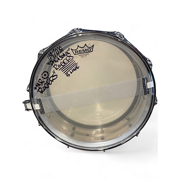 Used Rogers 14in 5 Line Dyna-Sonic Brass  Silver Drum
