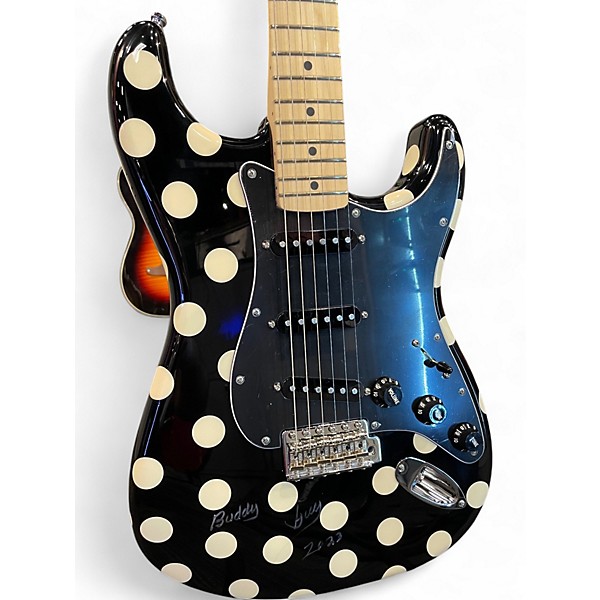 Used 2023 Fender Artist Series Buddy Guy Polka Dot Stratocaster Black and White Solid Body Electric Guitar