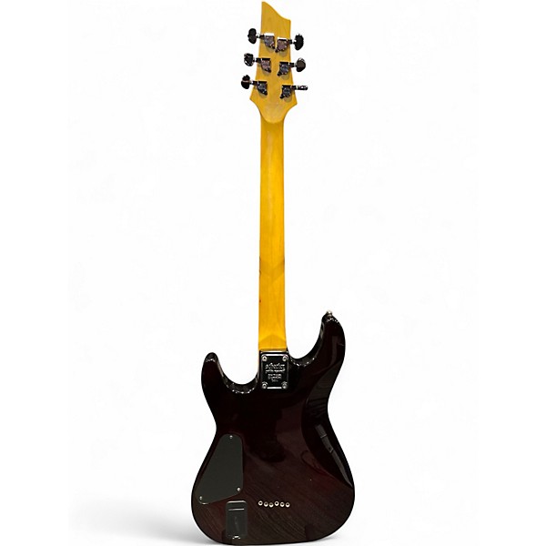 Used Schecter Guitar Research Demon 6 Crimson Red Burst Solid Body Electric Guitar