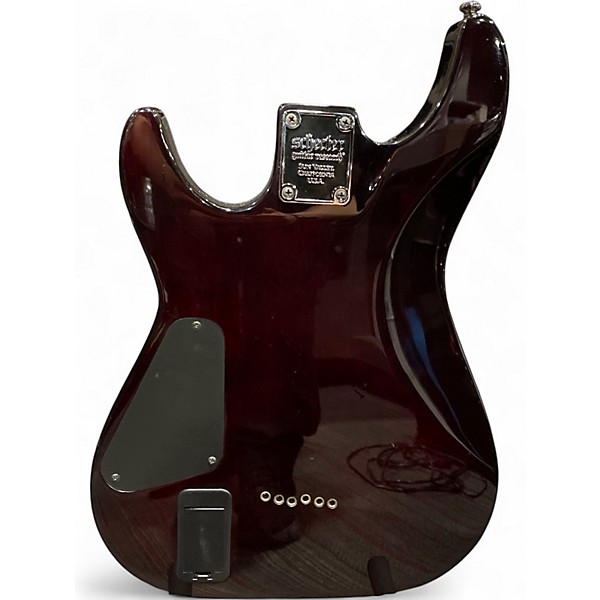 Used Schecter Guitar Research Demon 6 Crimson Red Burst Solid Body Electric Guitar