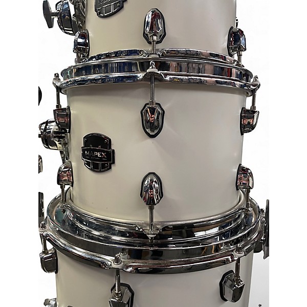 Used Mapex 5 Piece Saturn VI Satin White Drum Kit