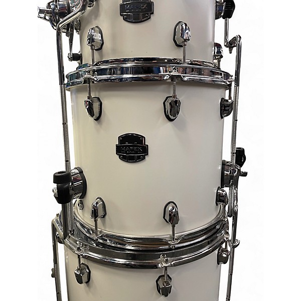 Used Mapex 5 Piece Saturn VI Satin White Drum Kit
