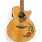 Used Luna Flora Rose Natural Acoustic Electric Guitar
