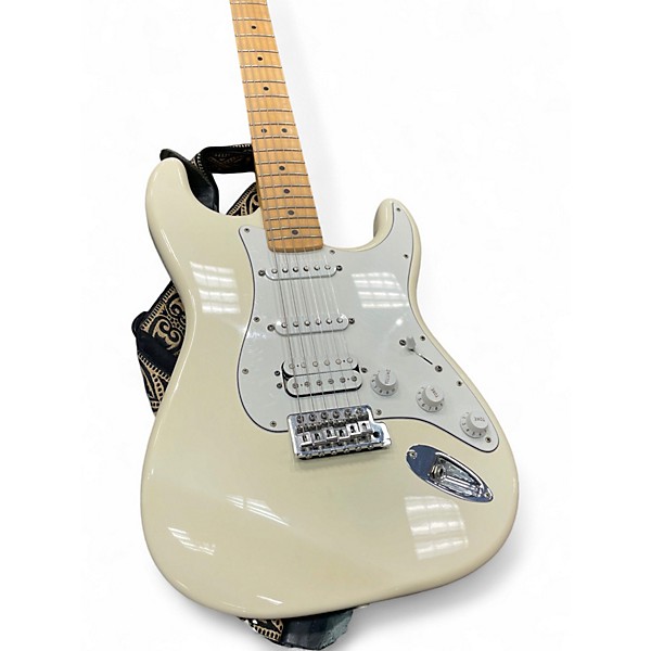 Used Fender Standard Stratocaster HSS Antique White Solid Body Electric Guitar