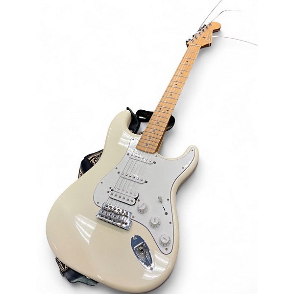 Used Fender Standard Stratocaster HSS Antique White Solid Body Electric Guitar
