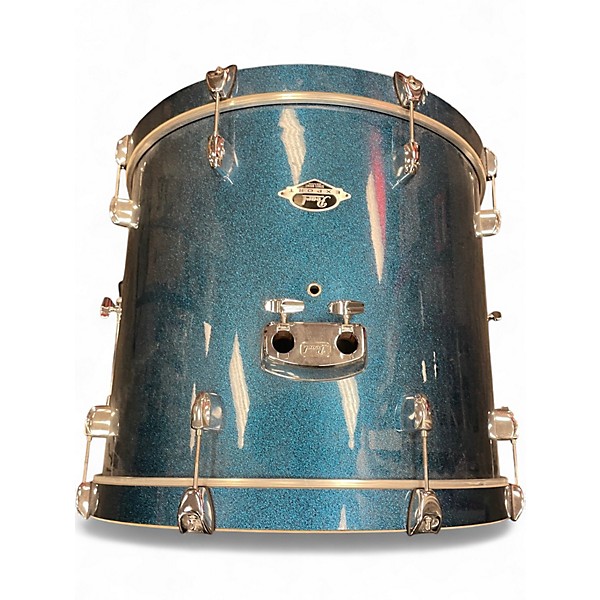 Used Pearl 5 Piece Export BLUE SPARKLE Drum Kit