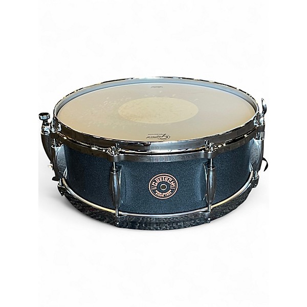 Used Gretsch Drums 14X5 USA Custom Black Copper Snare Black Satin Drum