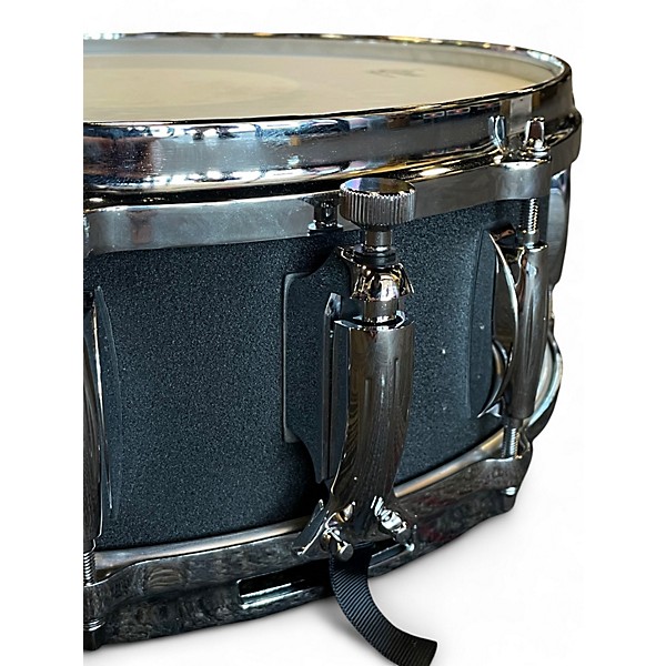 Used Gretsch Drums 14X5 USA Custom Black Copper Snare Black Satin Drum