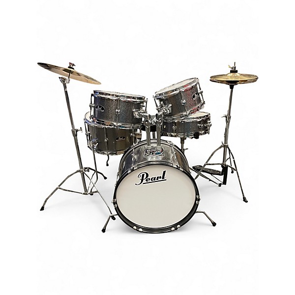 Used Pearl 5 Piece Roadshow Jr. Silver Sparkle Drum Kit