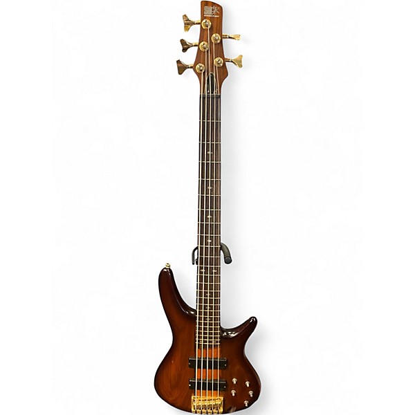 Used Ibanez SR755 5 String Natural Electric Bass Guitar