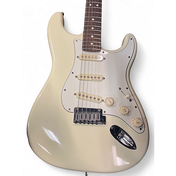 Used Fender Artist Series Jeff Beck Stratocaster Olympic White Solid Body Electric Guitar