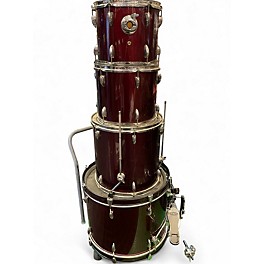 Used 2010s Ludwig 5 Piece Accent Combo 5-Piece Crimson Red Trans Drum Kit