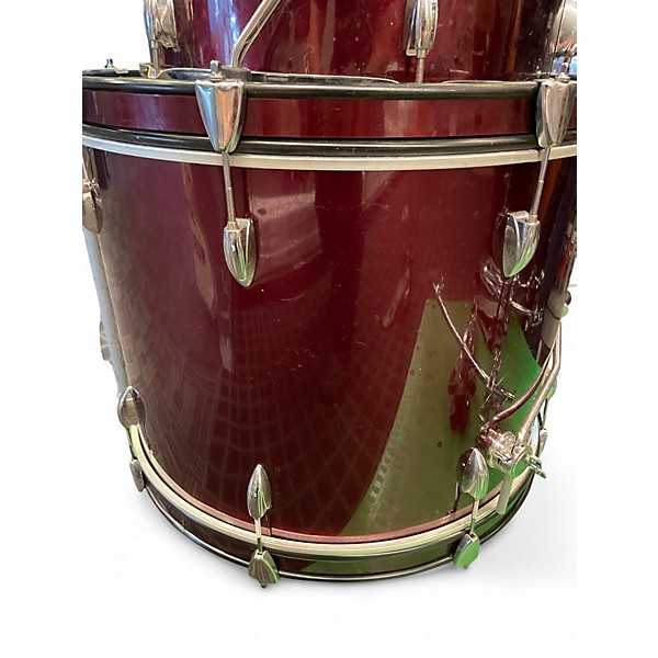 Used 2010s Ludwig 5 Piece Accent Combo 5-Piece Crimson Red Trans Drum Kit