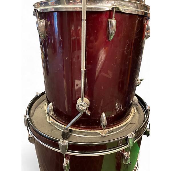 Used 2010s Ludwig 5 Piece Accent Combo 5-Piece Crimson Red Trans Drum Kit