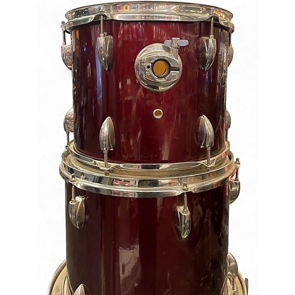 Used 2010s Ludwig 5 Piece Accent Combo 5-Piece Crimson Red Trans Drum Kit