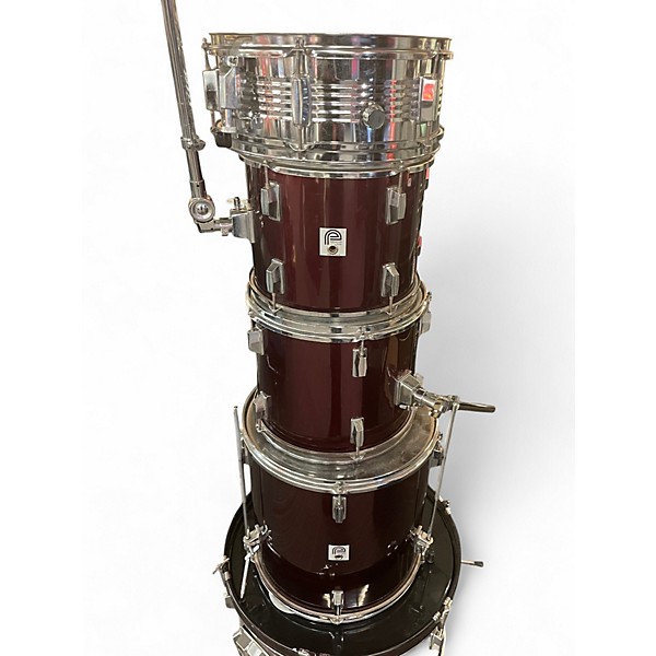 Used Percussion Plus 5 Piece 5PcRubyRed Crimson Red Trans Drum Kit