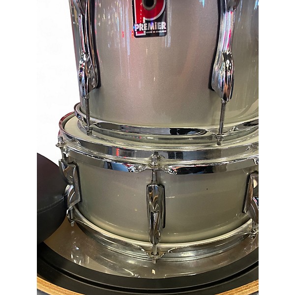 Used Premier 5 Piece DRUM SET Gray Drum Kit